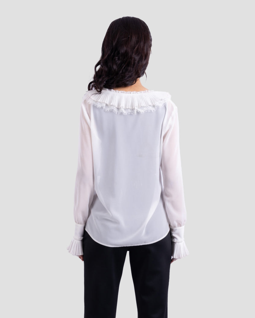 SHEER RUFFLED BLOUSE