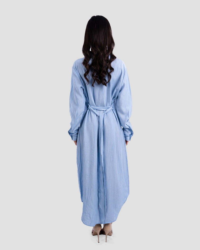 COLLARED LONG SHIRT DRESS