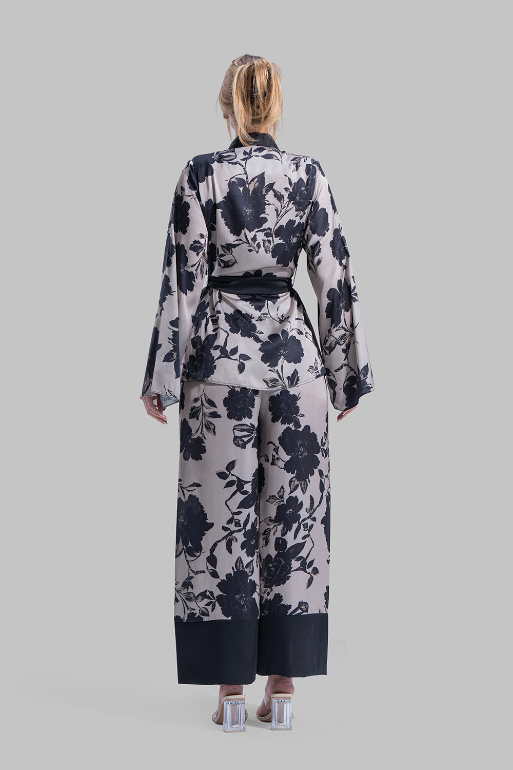 Floral Elastic Waist Pants