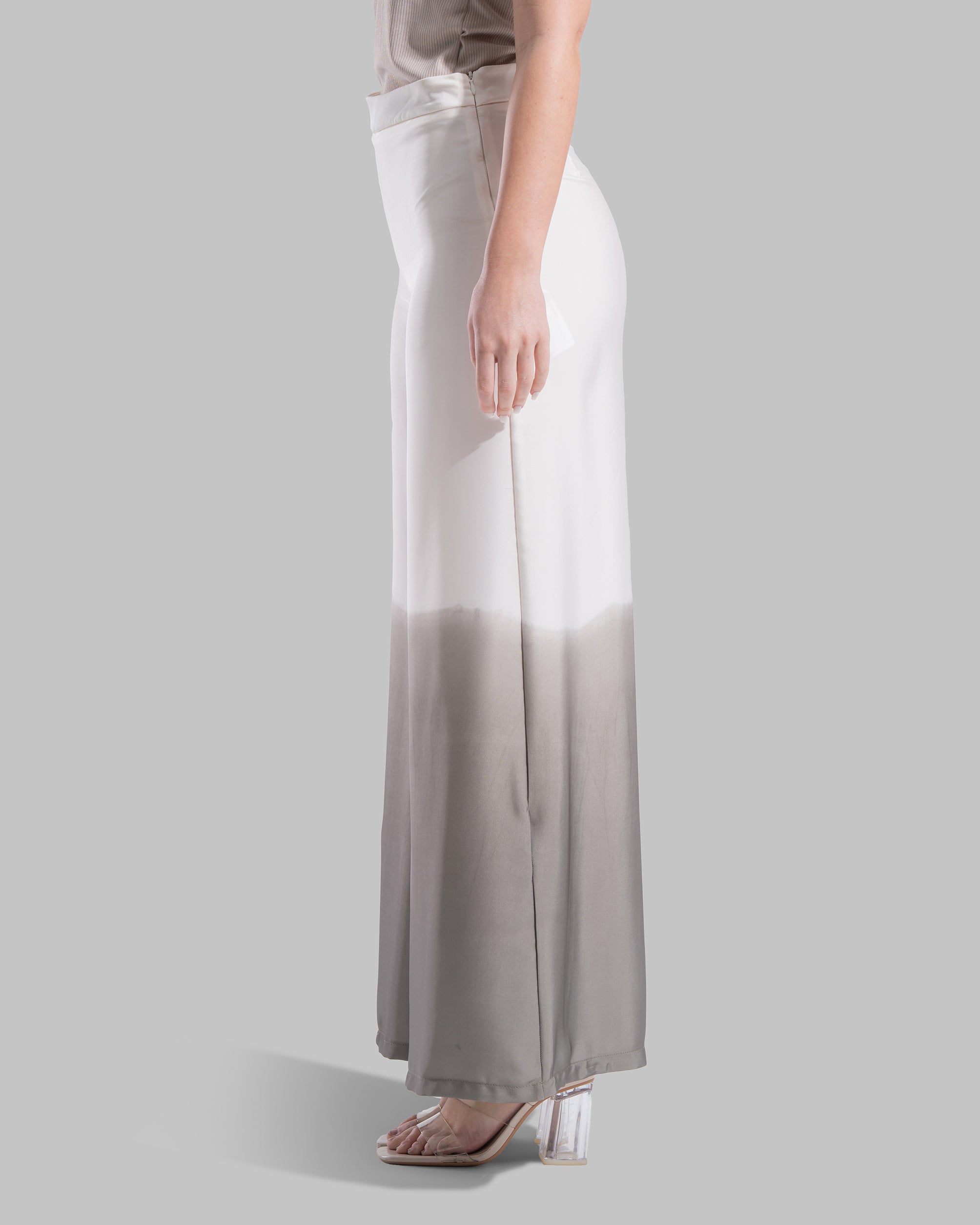 Flowy wide-leg trousers with a dip-dye effect.