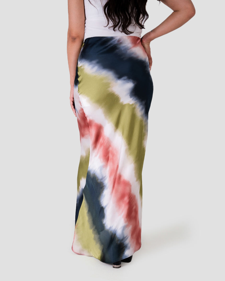 SATIN MIDI SKIRT