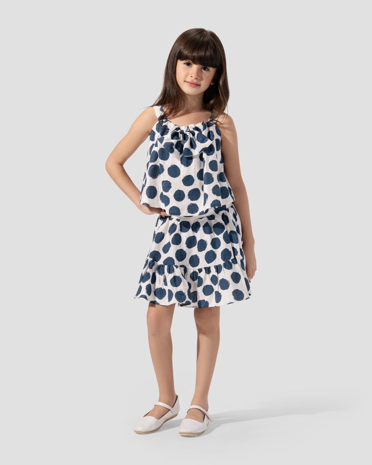 Polka Dots Top with Bow.