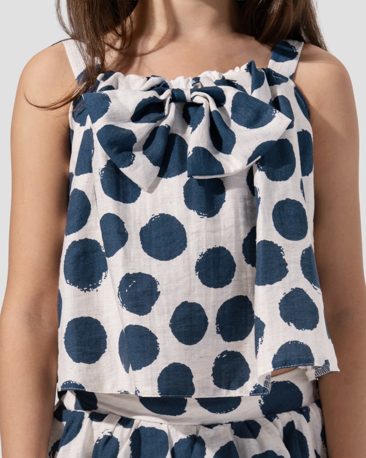 Polka Dots Top with Bow.