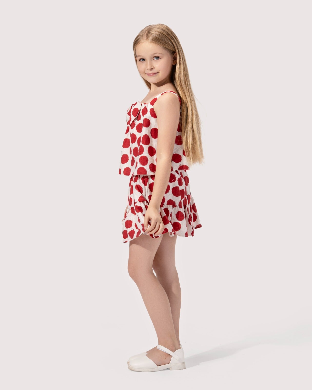 Polka Dots Top with Bow.