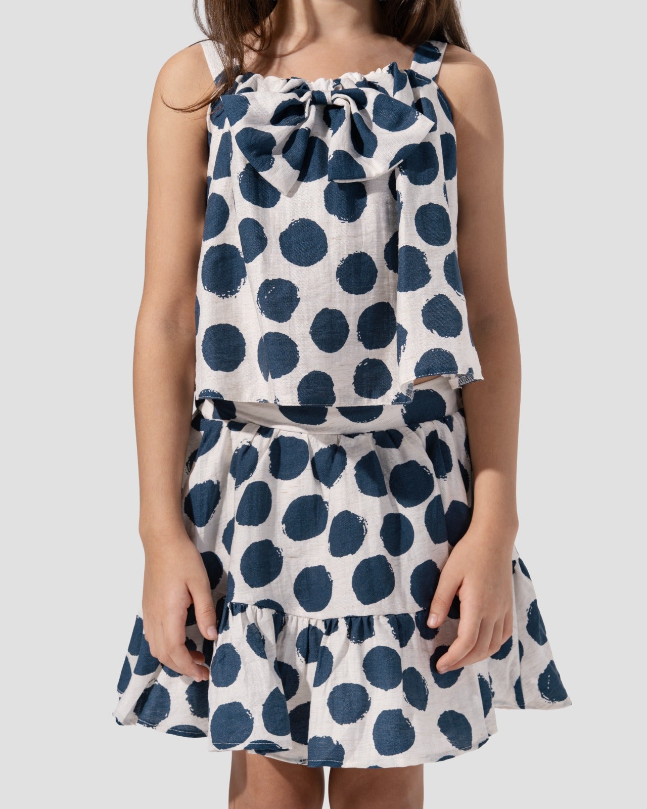 Polka Dots Top with Bow.