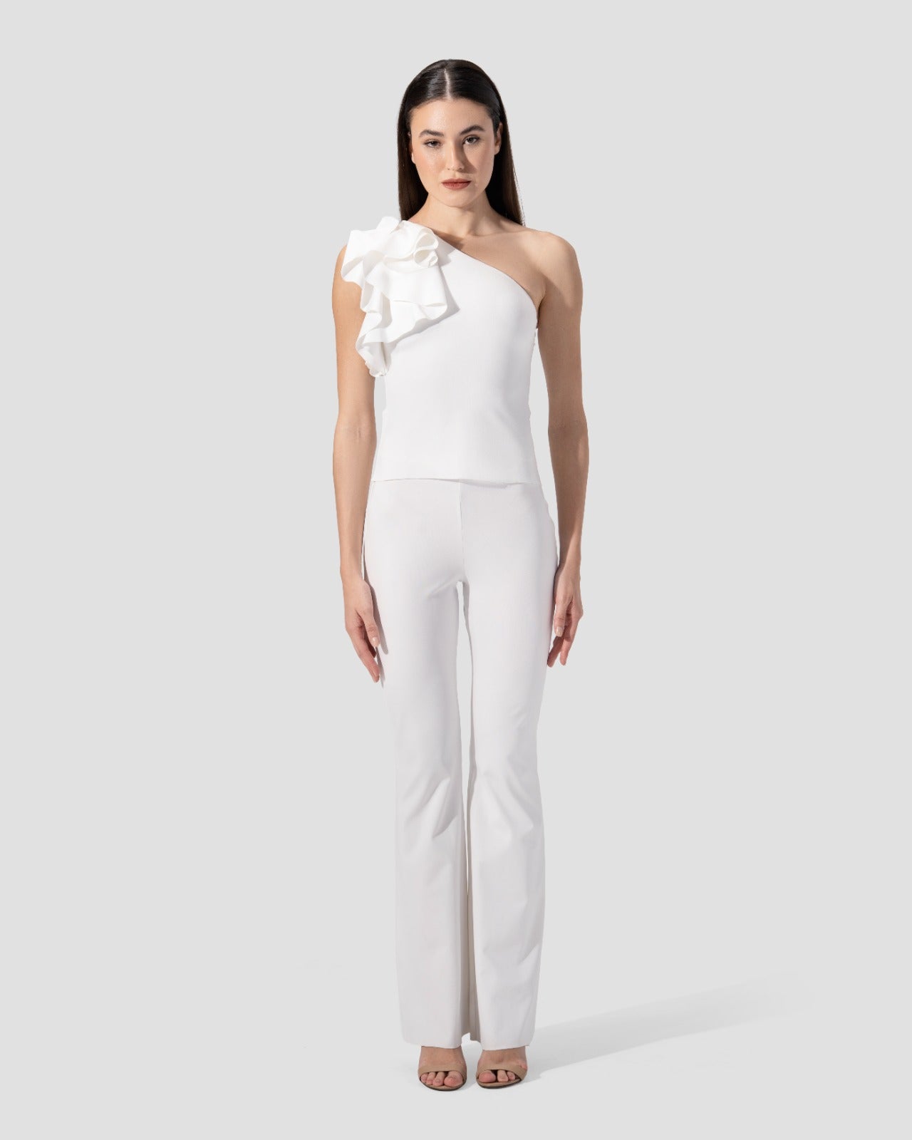 ASYMMETRIC TOP WITH RUFFLES