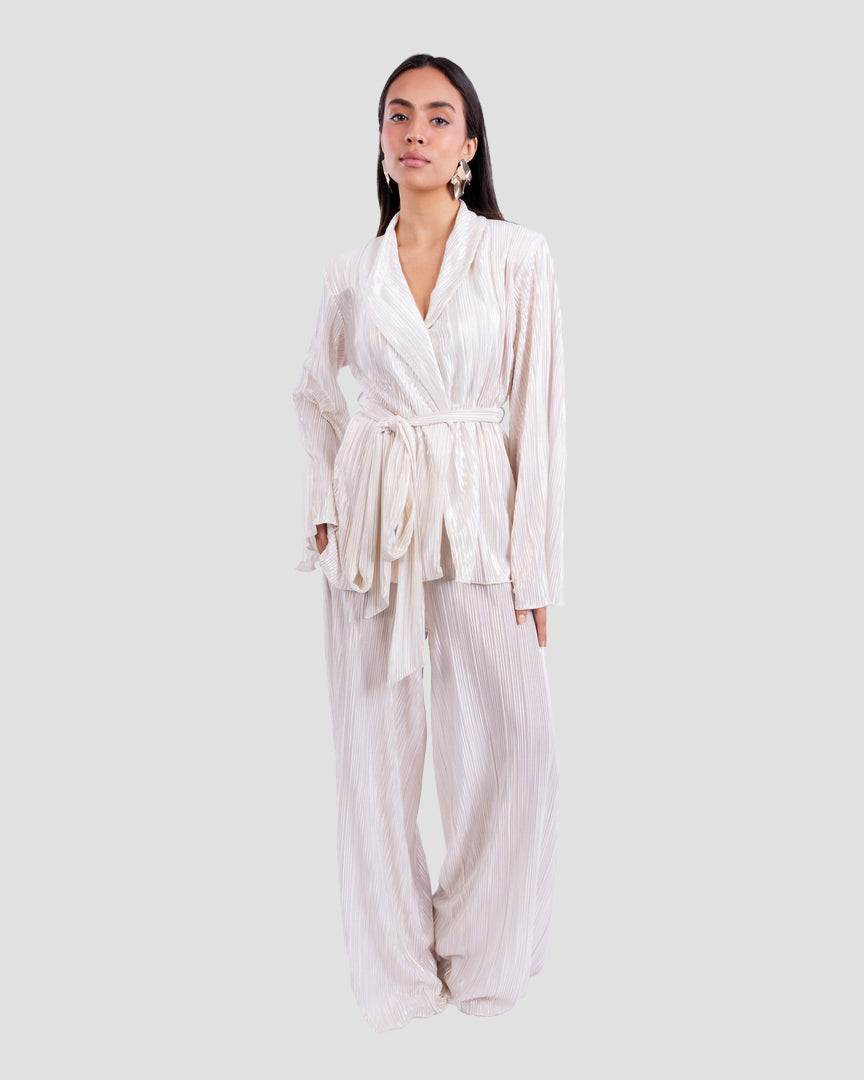 PLISSÉ TEXTURED KIMONO TOP