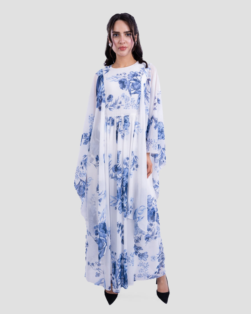 FLORAL PRINT FLOWY MAXI DRESS