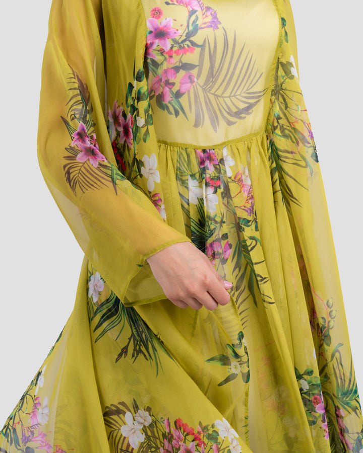FLORAL PRINT KAFTAN DRESS