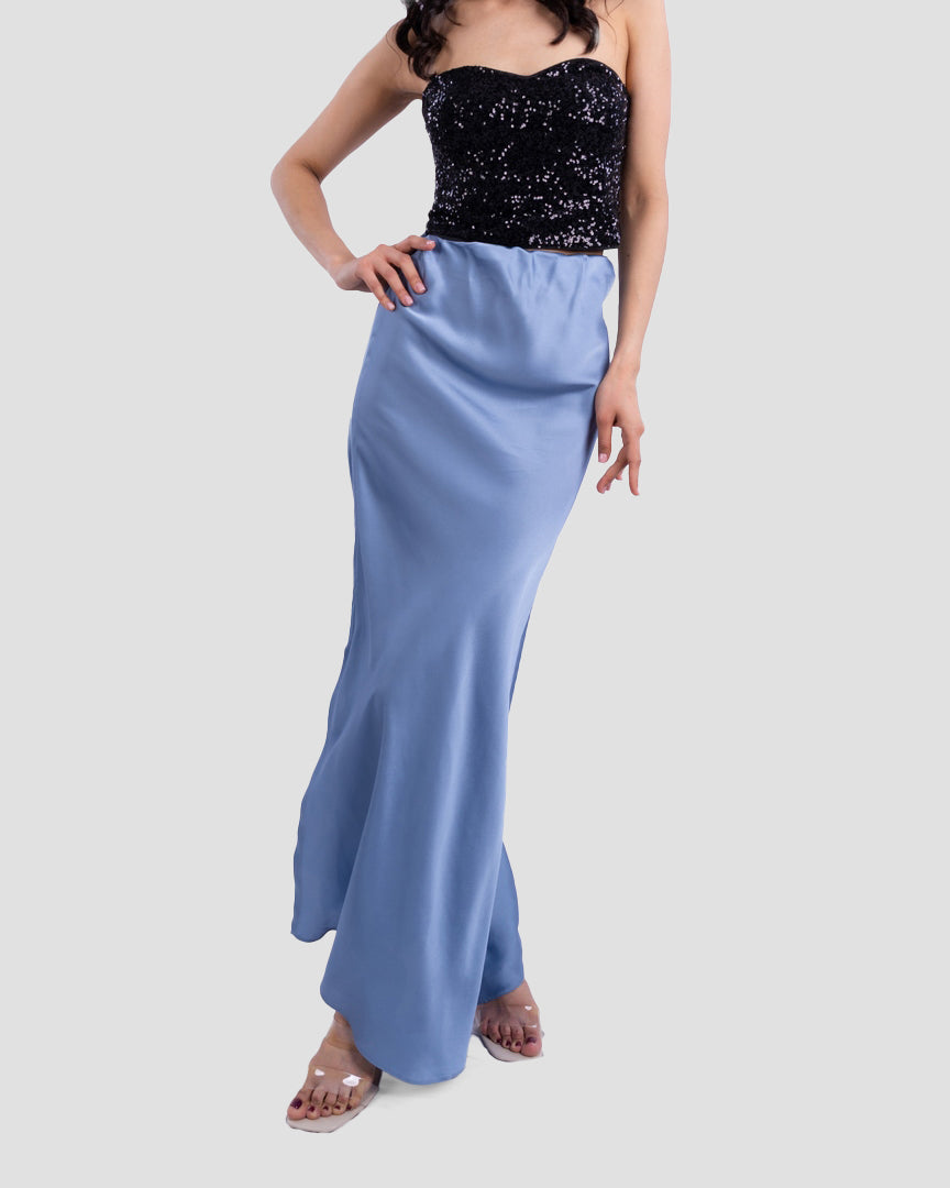 SATIN MIDI SKIRT