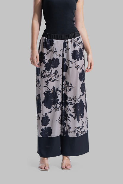 Floral Elastic Waist Pants