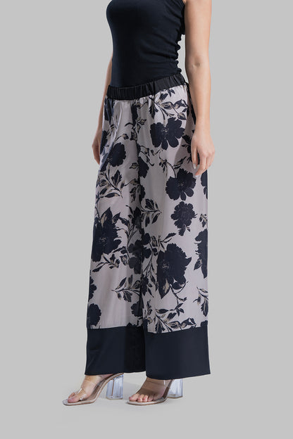 Floral Elastic Waist Pants