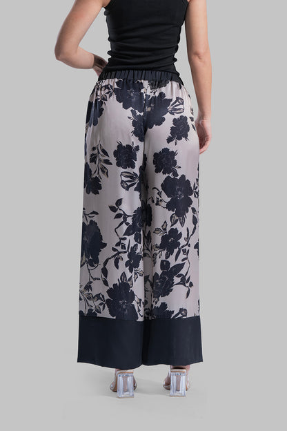 Floral Elastic Waist Pants