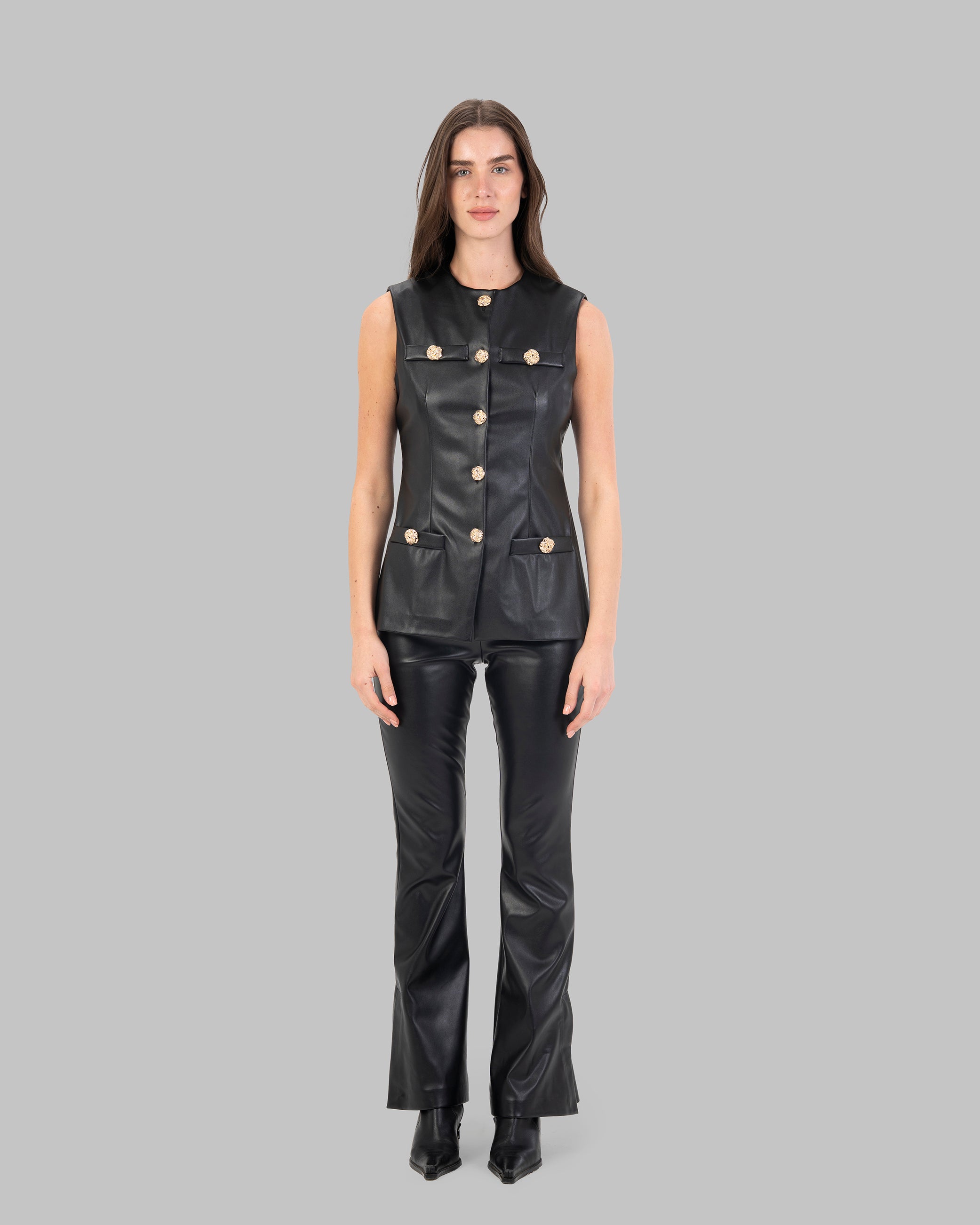 Leather Flared Pants