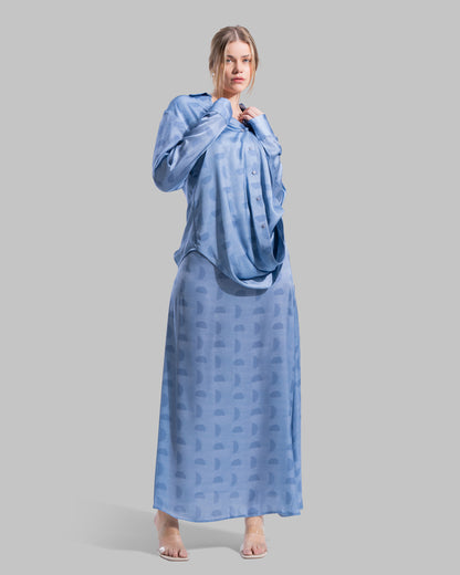 V-neck Blouse with a lapel collar and long sleeves