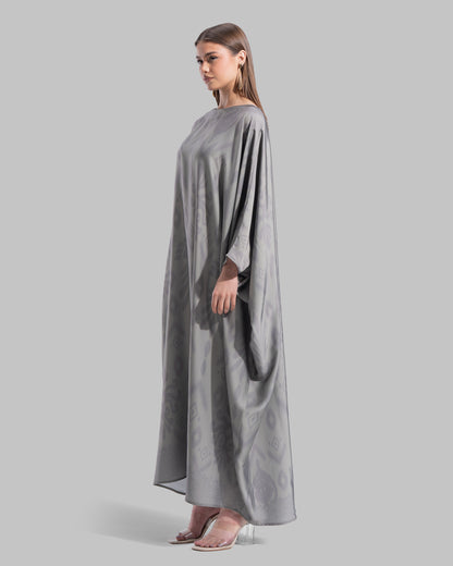 Oversized satin kaftan.