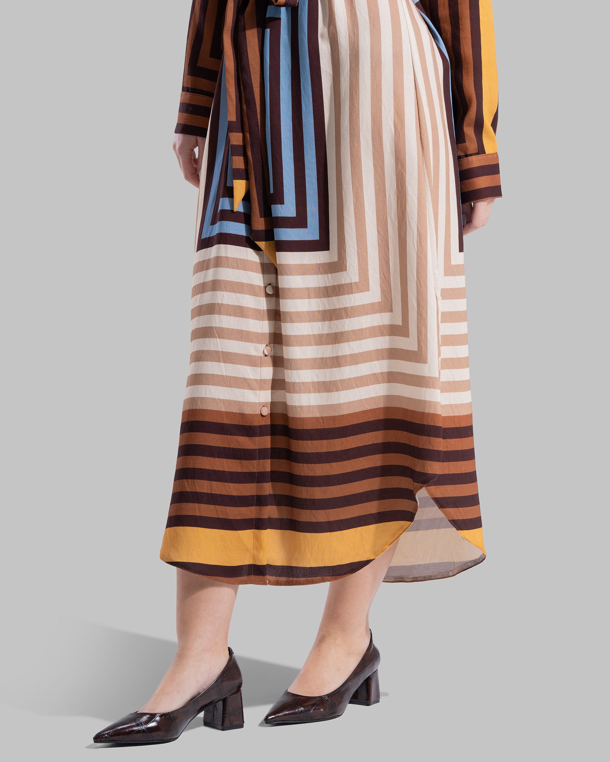 midi shirt dress with amatching belt.