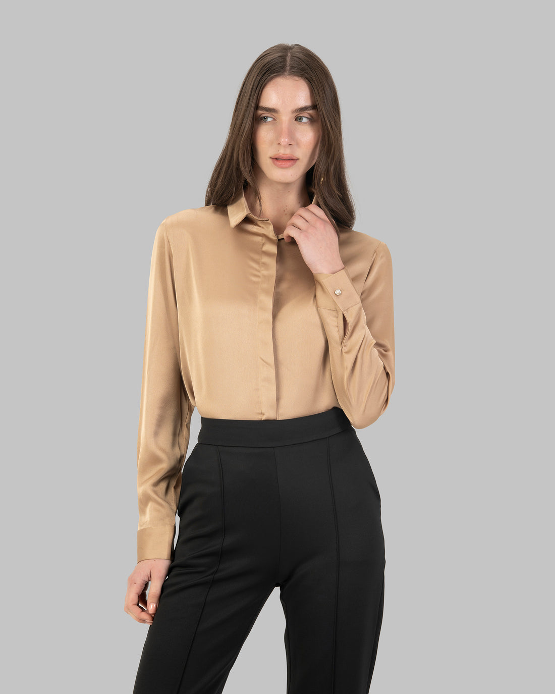 Long Sleeve Satin Shirt