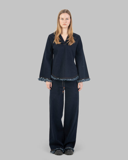 ‏Denim Blouse Long-sleeve