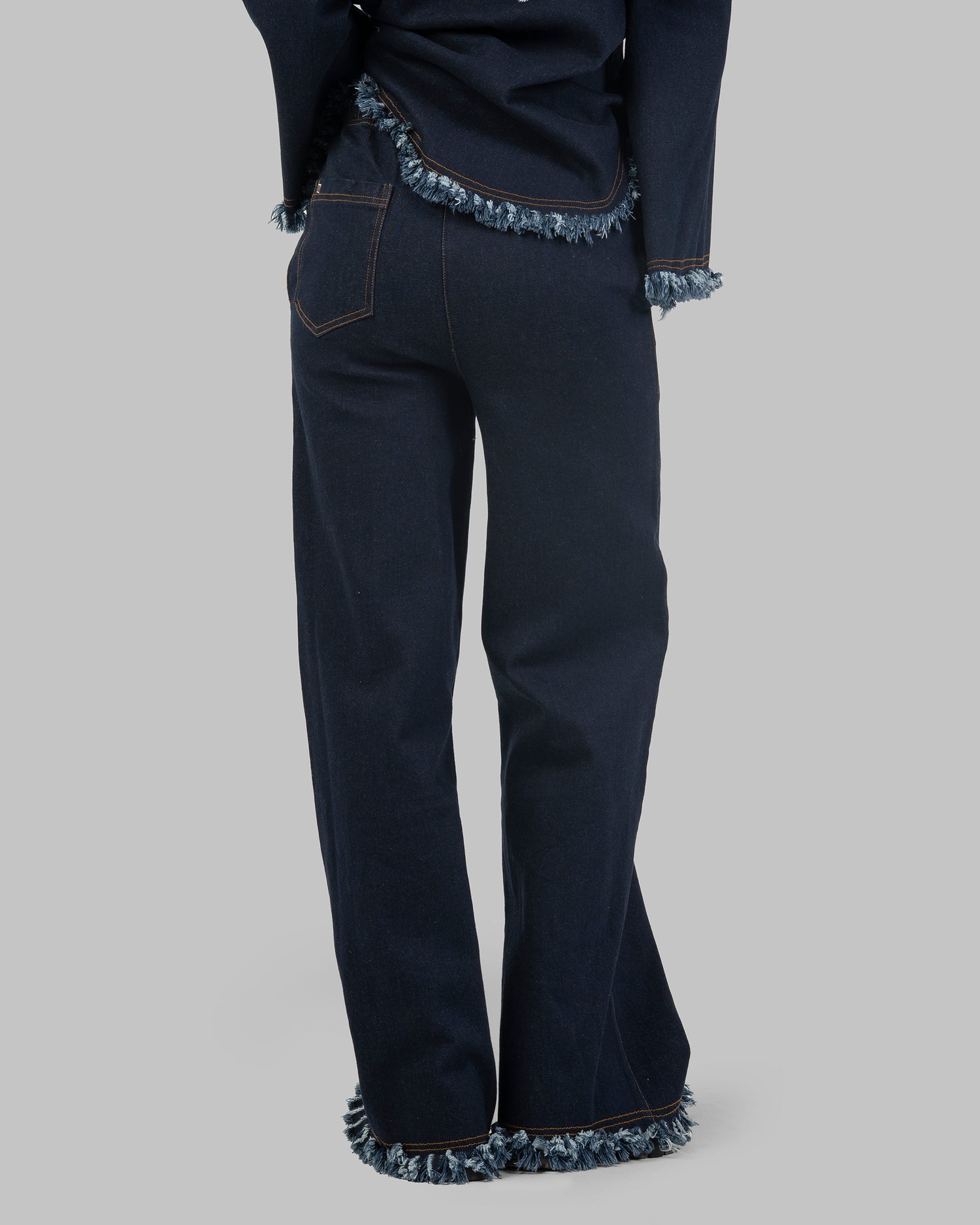 ‏ Wide-Leg Denim Pants