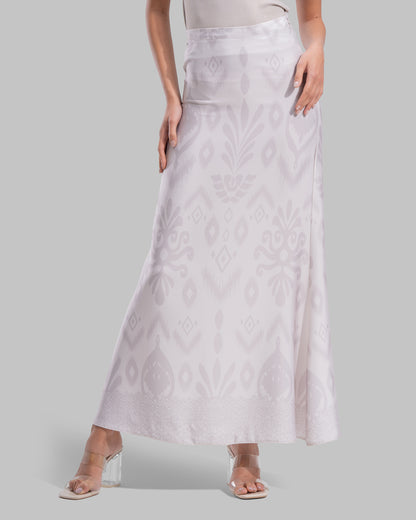 High-waist midi skirt.