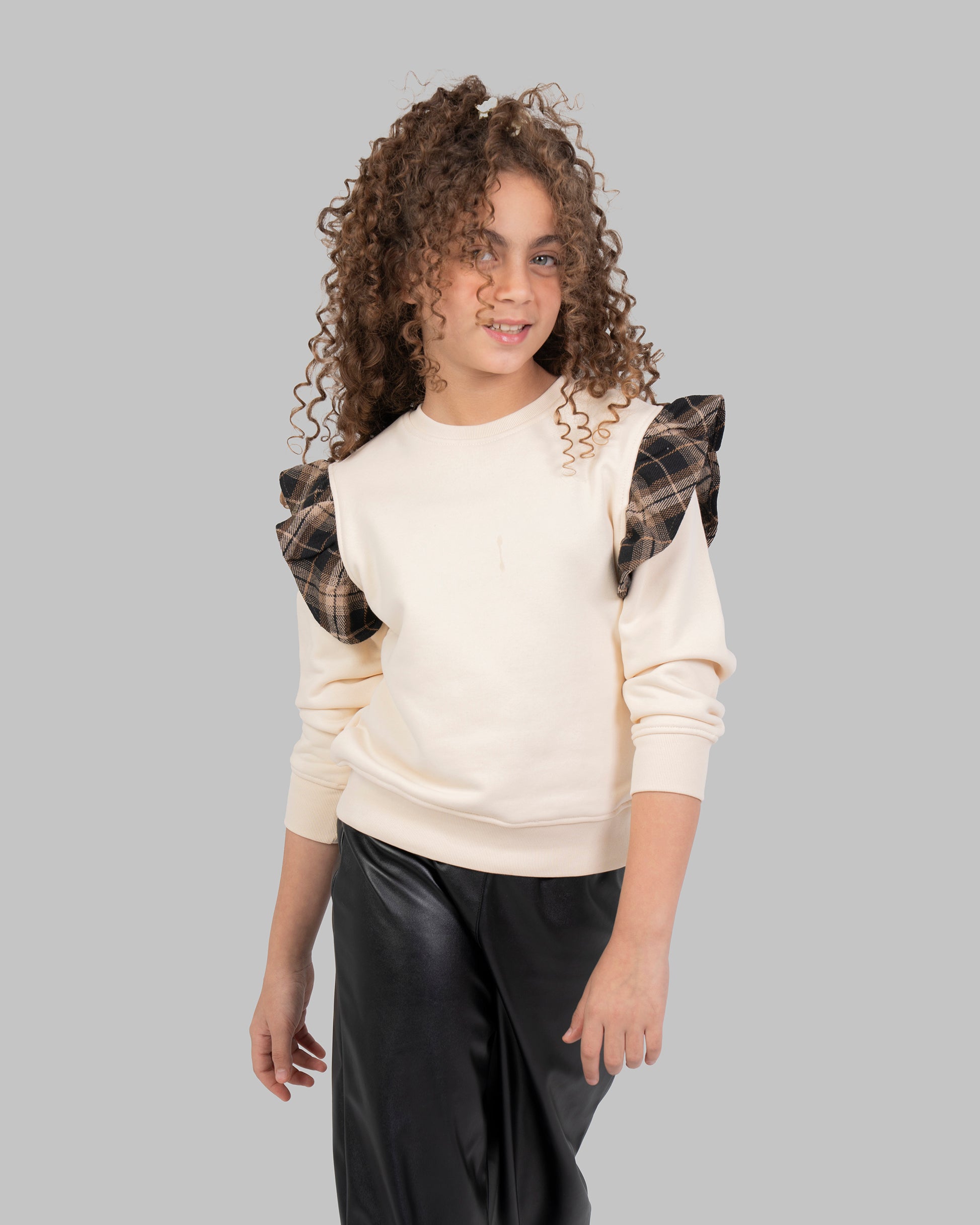 Leather straight Trousers with Elastic Waistband.