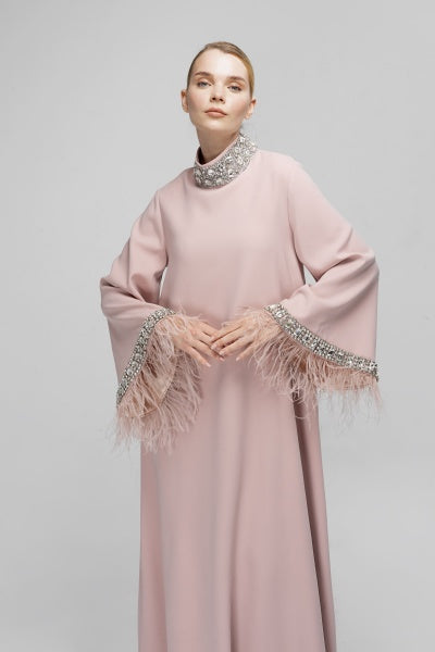 Studded Neck Abaya