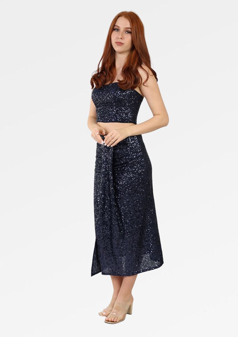 SEQUIN BANDEAU TOP