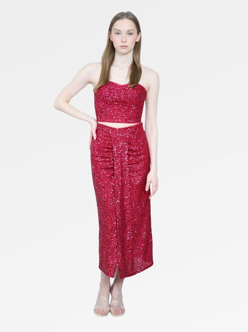 SEQUIN BANDEAU TOP