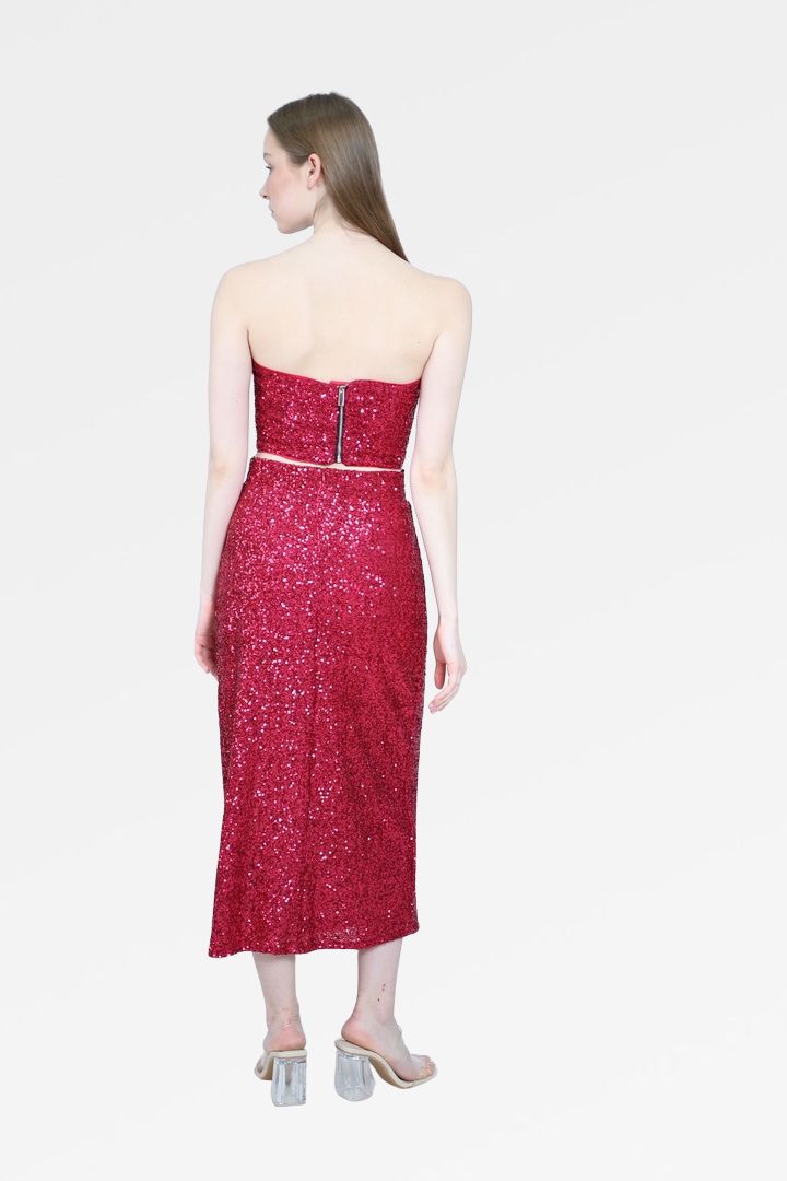 SEQUIN BANDEAU TOP