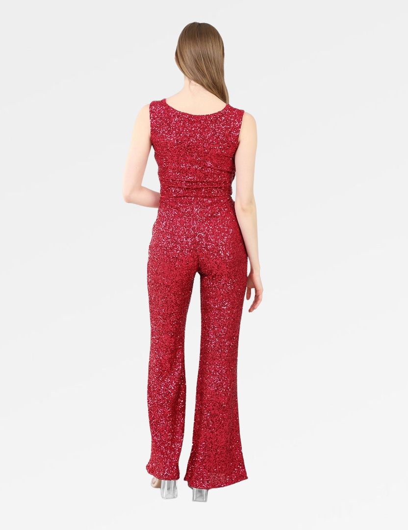 SEQUIN WIDE-LEG TROUSERS