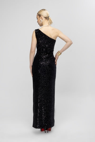 ONE SHOULDER MAXI SEQUINES DRESS