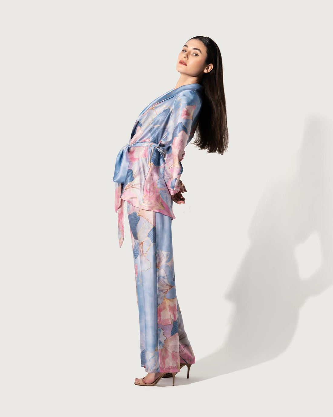 FLORAL PRINT WIDE-LEG TROUSERS