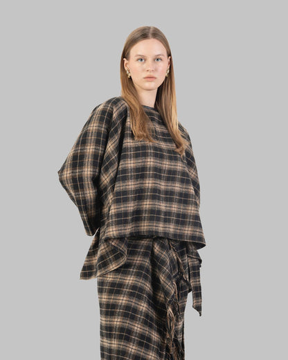 Relaxed Plaid Poncho.