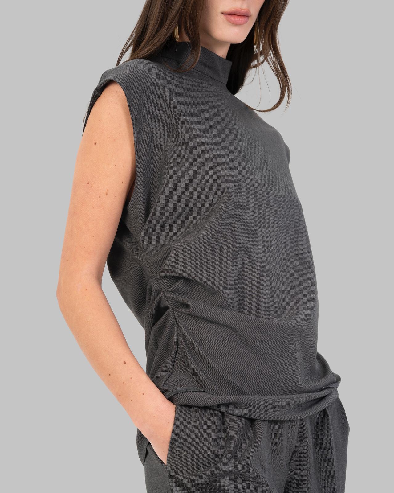 Sleeveless Mock Neck Top, sleeveless.