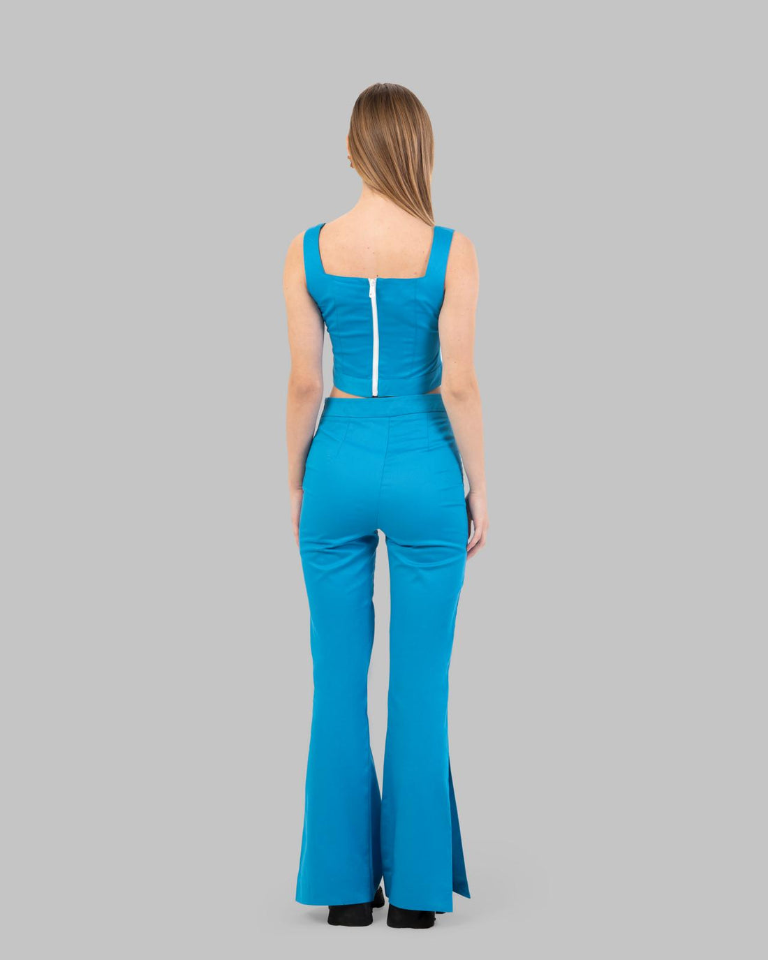 High-Waist Flared Trousers.